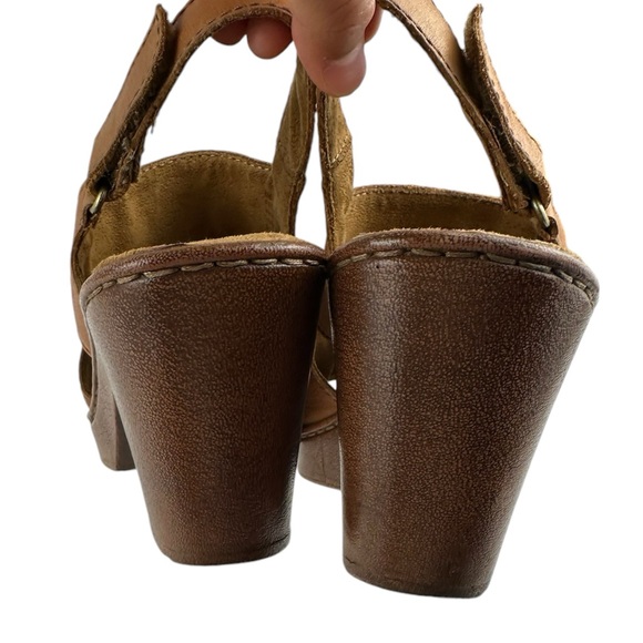 BORN Brown Leather Clog Heeled Open Toe Sandals SIZE 8 - Picture 3 of 13